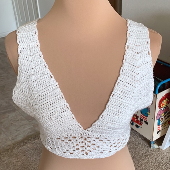 white crochet summer tops size L - Picture 5 of 11